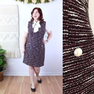 Karl Lagerfeld Stitch Fix Tweed‎ Shift Dress Red 14 Dark Academia Jumper